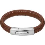 Philipp Blanc Henry Bracelet en cuir véritable et acier inoxydable