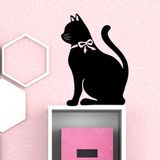 Ambiance Sticker Schoolbordsticker - uitwisbare zelfklevende muurstickers - KAT MET EEN STRIK - 30x20cm
