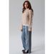 LMTD NLFBIRM straight leg jeans met split en studs - lichtblauw