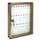 Aluminium box notitiebord sleutel cm 30 x 5 x 40-24 plaatsen/brons