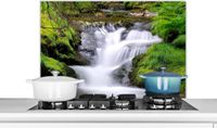 KitchenYeah Spatscherm keuken 90x60 cm - Kookplaat achterwand Water - Natuur - Waterval - Muurbeschermer - Spatwand fornuis - Hoogwaardig aluminium