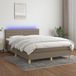 Maison Exclusive - Lit boxspring avec matelas et éclairage LED, couleur taupe, 140x190 cm, textile