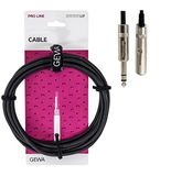 GEWA Hoofdtelefoonverlenging Pro Line 6,3mm/3m, zwart, REAN-stekker, stereo jack (m) - stereo jack (m), 190711
