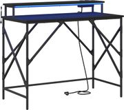 vidaXL Bureau Zwart Eiken 100 x 50 x 86,5 cm Bewerkt Hout