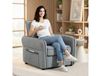 HOMCOM Canapé 1 place velours gris avec poche latérale