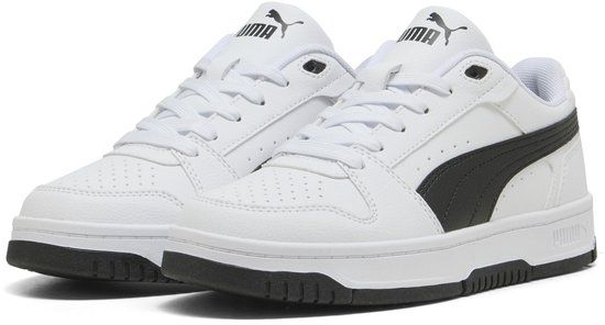 PUMA Rebound Slam Lo Jr Sneakers Unisex Kinderen Synthetisch Rubber Wit Zwart Wit