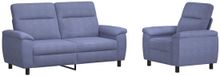 vidaXL - Canapé - 2 pièces - Jean - Bleu - Tissu