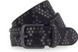 b.belt Leren Riem 40 mm Full Leather Belt With Mixed Rivets W110 Black Zwart