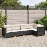 Maison Exclusive - Salon de jardin 5 pièces avec coussins, rotin synthétique noir