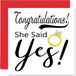 Verlovingskaarten voor koppels - Ze zei ja - Gefeliciteerd Happy Engagement Gifts, Gefeliciteerd Goed Gedaan Kaart, 145mm x 145mm Bruiloft Huwelijk Wenskaarten voor Koppels Verloofde Verloofde
