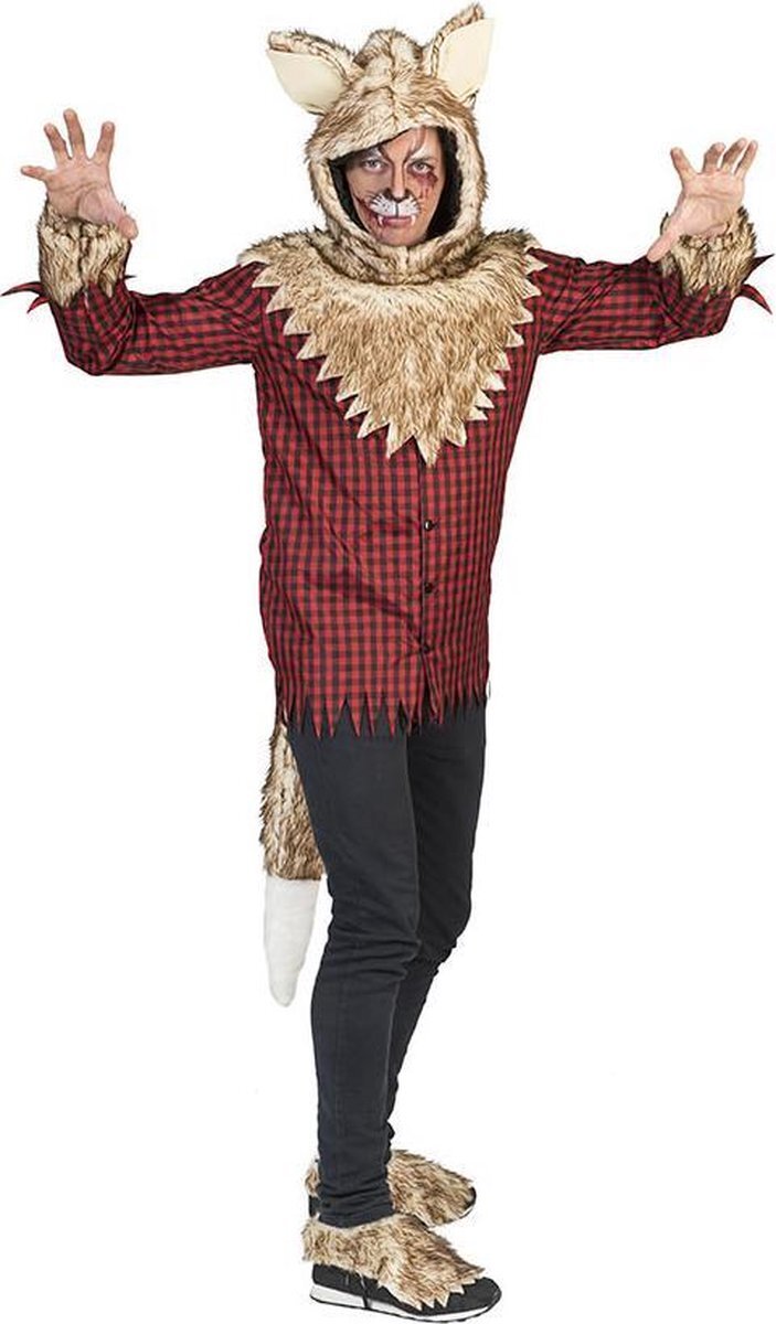 Funny Fashion Weerwolf Kostuum | Waanzinnig Hongerige Weerwolf | Man | Maat 56-58 | Halloween | Verkleedkleding