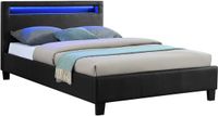 IDIMEX Gestoffeerd bed MIRASOL 120x200 cm met led-verlichting, kunstleer - zwart