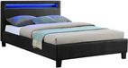 IDIMEX Gestoffeerd bed MIRASOL 120x200 cm met led-verlichting, kunstleer - zwart