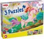 HABA Puzzels Zauberträume – 3-delige set kinderpuzzels met echt glittereffect – motieven: eenhoorn, fee & prinses – vanaf 4 jaar – 24, 35 & 48 delen 2013401001