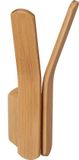 Relaxdays Wandhaak Bamboe Dubbele Kapstokhaak 15 x 6,5 x 6 cm Lichtbruin
