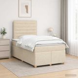 vidaXL Boxspringbed met matras Crèmekleurig 120 x 190 cm Stof