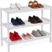Merkloos Relaxdays Schoenenrek bamboe - 70 cm breed - 3 laags - wit