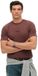 Superdry T-shirt à micro-logo Homme L Coton Uni Col rond Manches courtes Casual Coupe droite Brun foncé