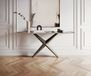 Zentharo table console Edge Polygonal 180x50 cm Céramique Patagonia Poli Métal finition effet Titane