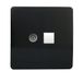 Trendi Modern Glossy Tactile TV Co-axiale Socket + RJ45 Cat 5e & Cat 6 PC Ethernet Socket Zwart