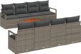 vidaXL Tuinbank Set 9-delig Grijs Polyrattan