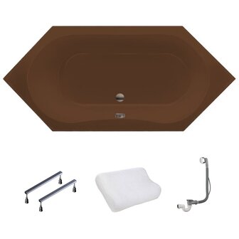 XENZ Lucia Hoekbad 180x80 cm Mat Klei