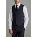 Reiss Gilet Tissu uni Moderne Marine