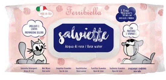 Ferribiella Wet Wipes Rose Water - 40 doekjes