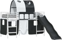 vidaXL Bunkbed for children with curtains White and Black 75 x 190 cm