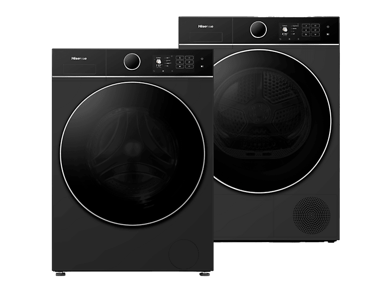 Hisense Wf5i1045bbq Wasmachine + Dh5i104bbab Warmtepompdroger Zwart Mda Bundle