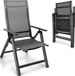 Chaise de jardin réglable en aluminium sans marque avec accoudoirs et dossier haut anthracite