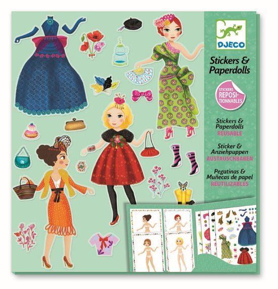 Djeco Stickerpoppen: Papieren poppen - Grote mode