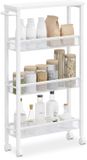 Relaxdays Keukentrolley op wieltjes - 77 x 13 x 45,5 cm - metaal - wit