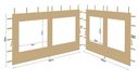 Merkloos A-Brand Set van 2 Zijwanden met Raam voor Paviljoen 3x4 m Beige