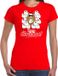 Shoppartners Bv T-shirt de Noël / T-shirt de Noël avec chat hamstérant Merry Christmas rouge pour femmes XS