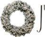 Decoris Groen/witte led kerstkrans 50 cm Imperial kunstsneeuw met ijzeren hanger