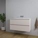 Saniclass Chaci Badkamermeubelset - 100x46x55cm - keramische wastafel wit - 1 wasbak - zonder kraangat - 2 lades - mat cotton (beige)