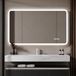 Miroir LED pour salle de bain, 60x100 cm, avec bord opaque, éclairage frontal, fonction anti-buée, 3 couleurs, protection IP44