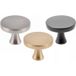 Gedotec Bouton de meuble ELLIE en métal, Ø 33,5 mm, aspect inox