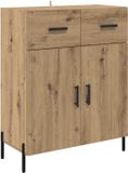 vidaXL Dressoir Artisan Eiken 69,5 x 34 x 90 cm Bewerkt Hout