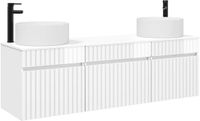 vidaXL Badkamerkastenset 3 st Hoogglans Wit 49 x 44,5 x 65,5 cm