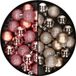 Billiet - Vanlaere 40x stuks petites boules de Noël en plastique rose et champagne 3 cm