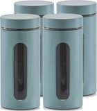 Zeller Keuken Voorraadpot - 6x - met venster - eucalyptus groen - 1200 ml