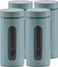 Zeller Keuken Voorraadpot - 6x - met venster - eucalyptus groen - 1200 ml