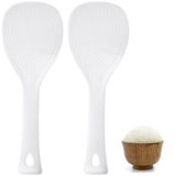 Ibenzoa® 2 Pièces Cuillères à Riz en Plastique - Cuiseur à Riz Vertical & Boucle de Suspension