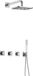 Hotbath Gal - Inbouw Regendoucheset - Chroom - 2 Stopkranen - Thermostatisch - Wandarm 35 cm - Hoofddouche 220 mm - Staafhanddouche - V02