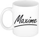Bellatio Decorations Maxime Naam koffiemok - wit - Keramiek - 300 ml