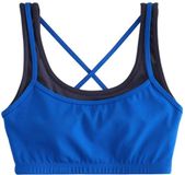 Next - Dames - Active Balance sportbeha met gekruiste bandjes en gelaagde look - Blauw