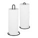 Relaxdays keukenrolhouder set van 2, staand, voor keuken- en toiletrollen, metaal, discreet, HD 32x13 cm, zwart