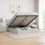 Prolenta Maison Exclusive Lit Ottoman exclusif avec matelas, couleur gris clair, 140 x 200 cm, revêtement en velours